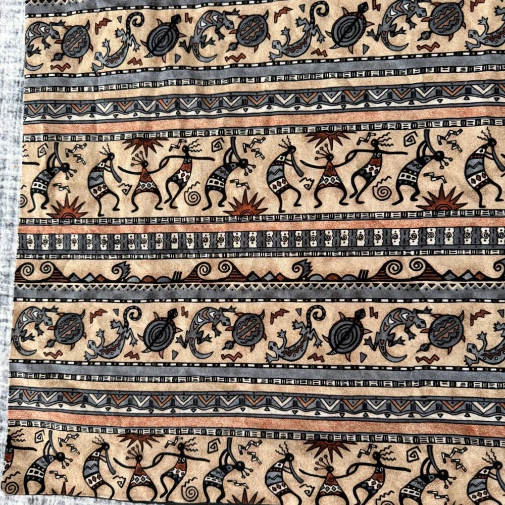 Vintage Southwestern Woven Tapestry Kokopelli Gecko Desert Table Runner 49x35